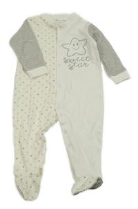 Smetanovo-šedý overal s hvězdičkami a pruhy C&A