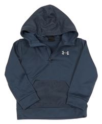 Tmavošedá thermo mikina s logem a kapsou a kapucí UNDER ARMOUR