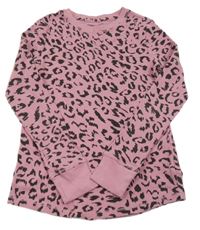 Růžovo-černé vzorované žebrované pyžamové triko amazon essentials