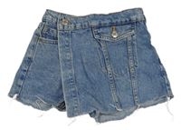 Modré šisované riflové kraťasy se sukní ZARA