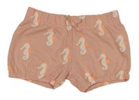 Pudrové kraťasy s mořskými koníky a mašlou M&S