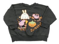 Čiernošedá oversize mikina s Peppa Pig George