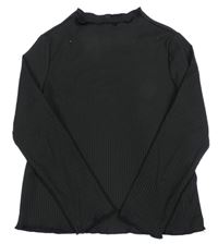 Čierny rebrovaný rolák SHEIN