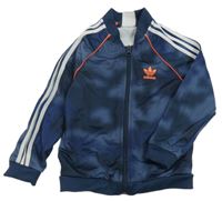 Tmavomodro-biela batikovaná prepínaci športová mikina Adidas