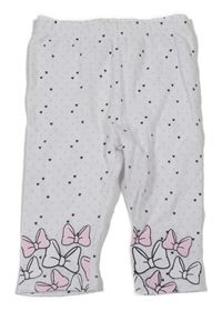 Bílé tepláky se srdíčky a mašlemi - Minnie Disney