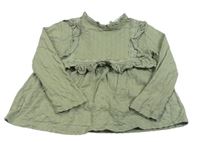 Khaki pruhovaná halenka s volánky River Island