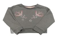 Sivá crop mikina s vtáčky River Island