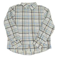 Bielo-modro-béžová kockovaná košeľa H&M