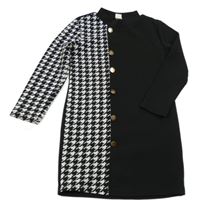 Čierno-vzorované šaty s gombíkmi Shein