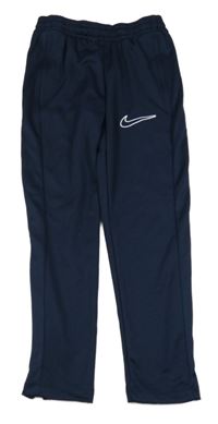 Tmavomodré športové funkčné tepláky s logom Nike