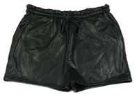 Čierne koženkové sukňové kraťasy C&A