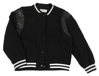 Černá teplákovo/koženková baseballová bunda Reserved