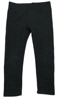 Antracitové melírované zateplené legíny Pocopiano