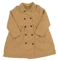 Hnedý šušťákový zateplený kabát Shein