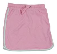 Ružová tepláková sukňa s pruhmi