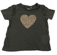 Antracitové tričko se srdcem Cool Club