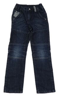 Tmavomodré skinny rifle s žebrováním
