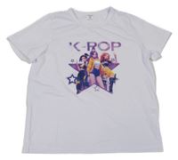 Biele tričko s potiskem - K-pop Shein