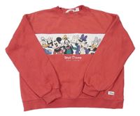 Červeno-biela mikina s Mickeym a přáteli H&M