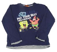 Tmavomodré tričko so Spongebobem