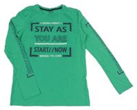 Zelené tričko s nápismi Y.F.K.