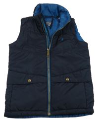 Tmavomodrá šušťáková zateplená vesta s vreckami zn. Joules