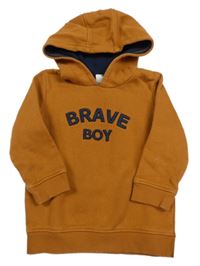 Hnedá mikina s nápisom a kapucňou Topolino