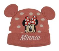 Staroružová pletená čapica s Minnie
