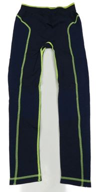 Tmavomodré vzorované thermo kalhoty s neonovým pruhem Topolino