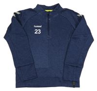 Tmavomodrá športová funkčná mikina s logom hummel