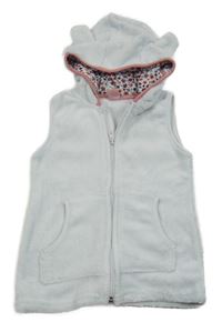 Svetlomodrá plyšová prepínaci vesta s kapucňou Kiki&Koko