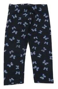 Tmavomodré tregíny s motýlikmi H&M