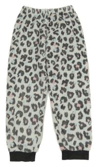 Bílo-šedo-modré chlupaté leopardí kalhoty C&A