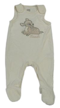 Smetanové sametové vzorované dupačky s kolouškem C&A