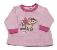 Ružová chlpatá mikina s kolouškem Ergee