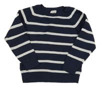 Tmavomodro-biely pruhovaný sveter