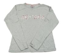 Sivé melírované tričko s nápisom C&A