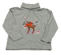 Sivé melírované tričko s kolouškem a rolákom Lupilu