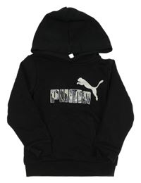 Černá mikina s logem a kapucí Puma
