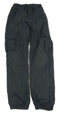 Tmavosivé ľahké cuff nohavice s vreckami