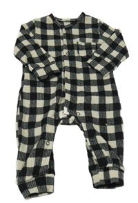 Černo-béžový kostkovaný úpletový overal George