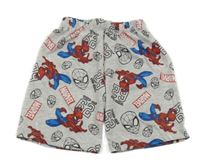 Šedé pyžamové kraťasy se Spidermanem 