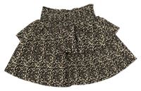 Hnedo-čierna leopardí vrstvená sukňa F&F