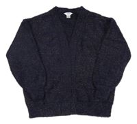 Tmavomodro-barevný třpytivý svetrový cardigan M&Co.