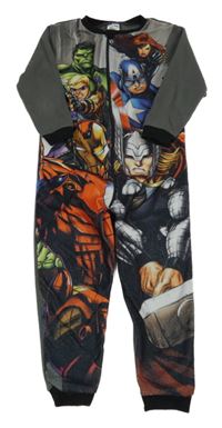 Šedo-černý fleecový overal s Avengers MARVEL