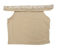 Béžový crop top s nápismi River Island