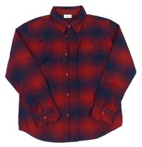 Červeno-tmavomodrá kockovaná košeľa S. Oliver