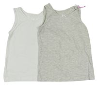 2x košilka - světlešedá melírovaná + bílá