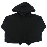 Čierna crop mikina s kapucňou New Look