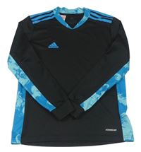 Černo-modré sportovní triko s logem Adidas